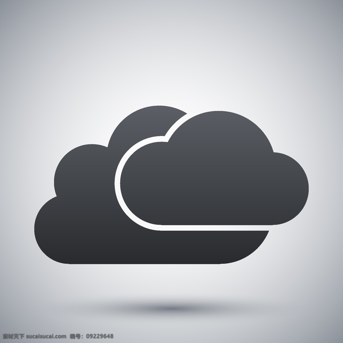 云计算图标 云系统图标 云服务 网络信息科技 云朵图标 生活百科 矢量素材 灰色