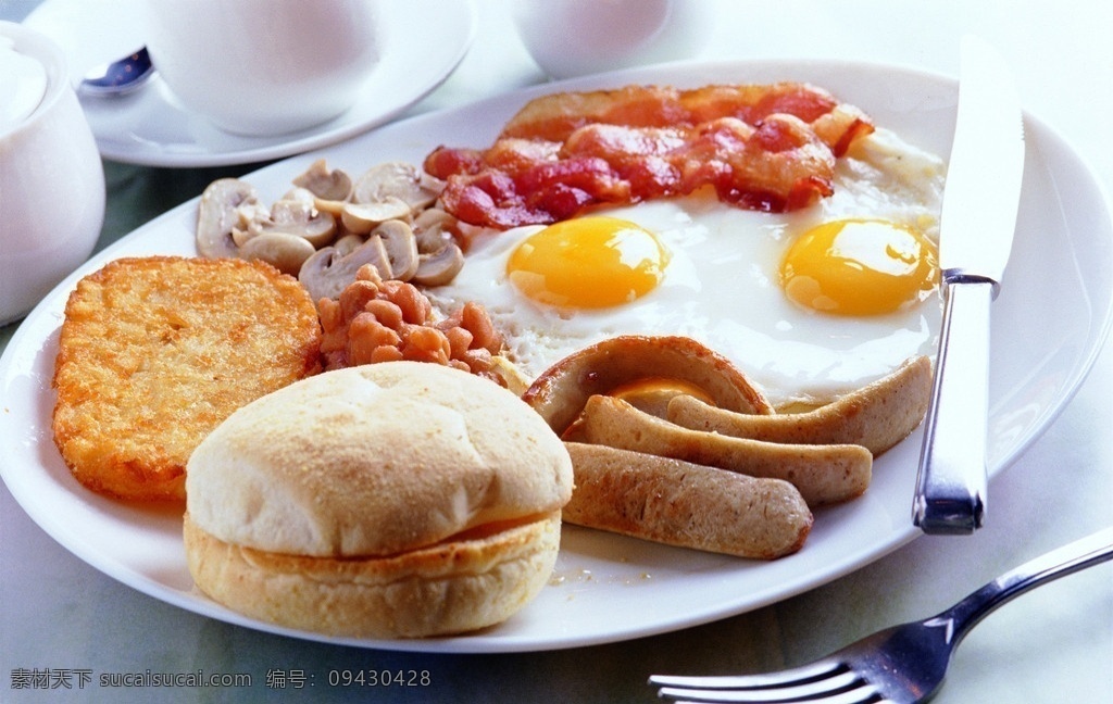 西式早餐 早餐 传统美食 餐饮美食