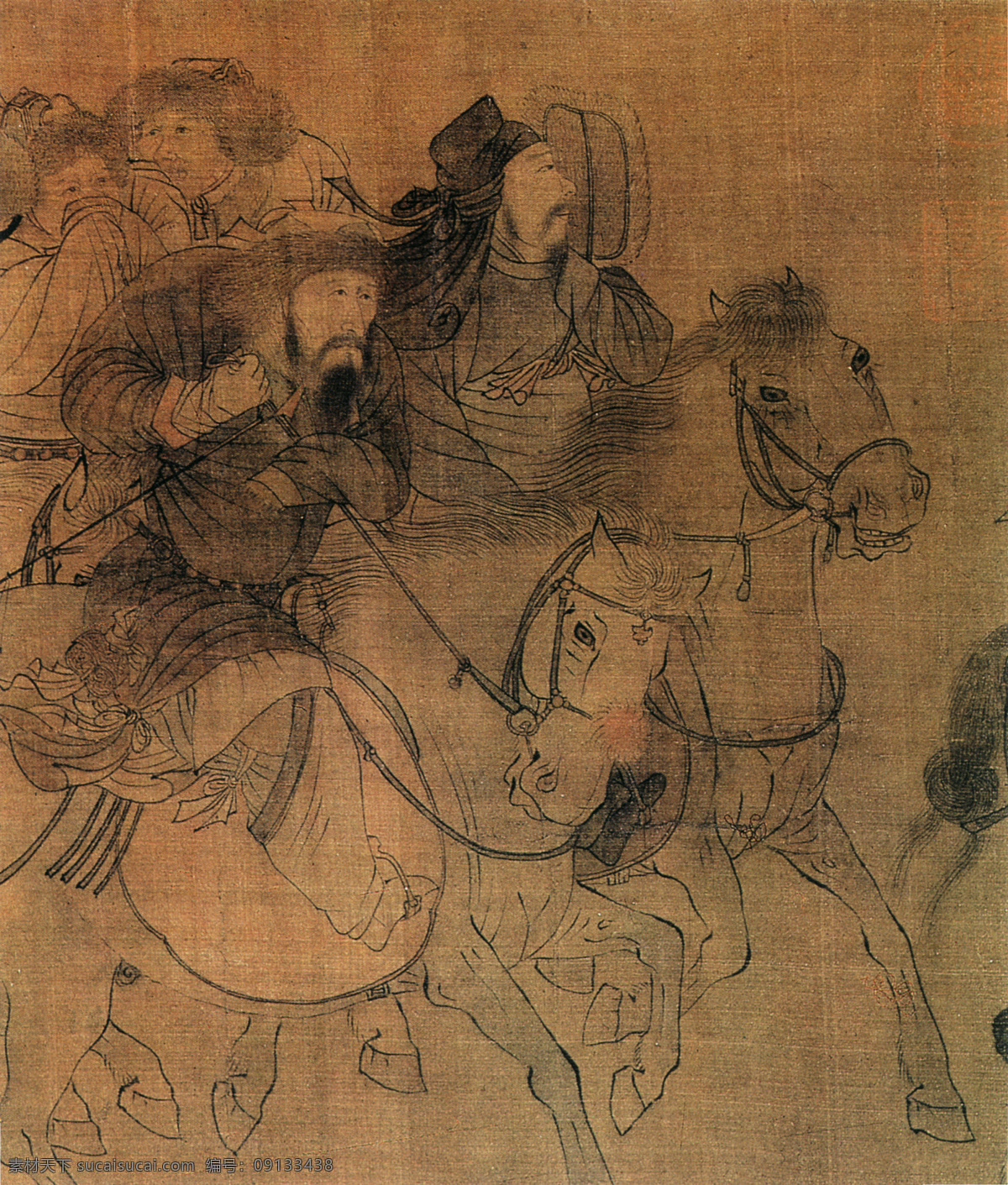 文姬归汉图d 人物画 中国 古画 中国古画 设计素材 人物名画 古典藏画 书画美术 棕色