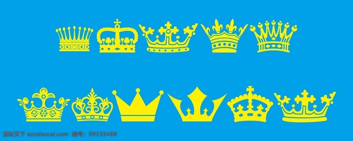 各种 欧式 皇冠 国王 剪影 矢量图 其他矢量图