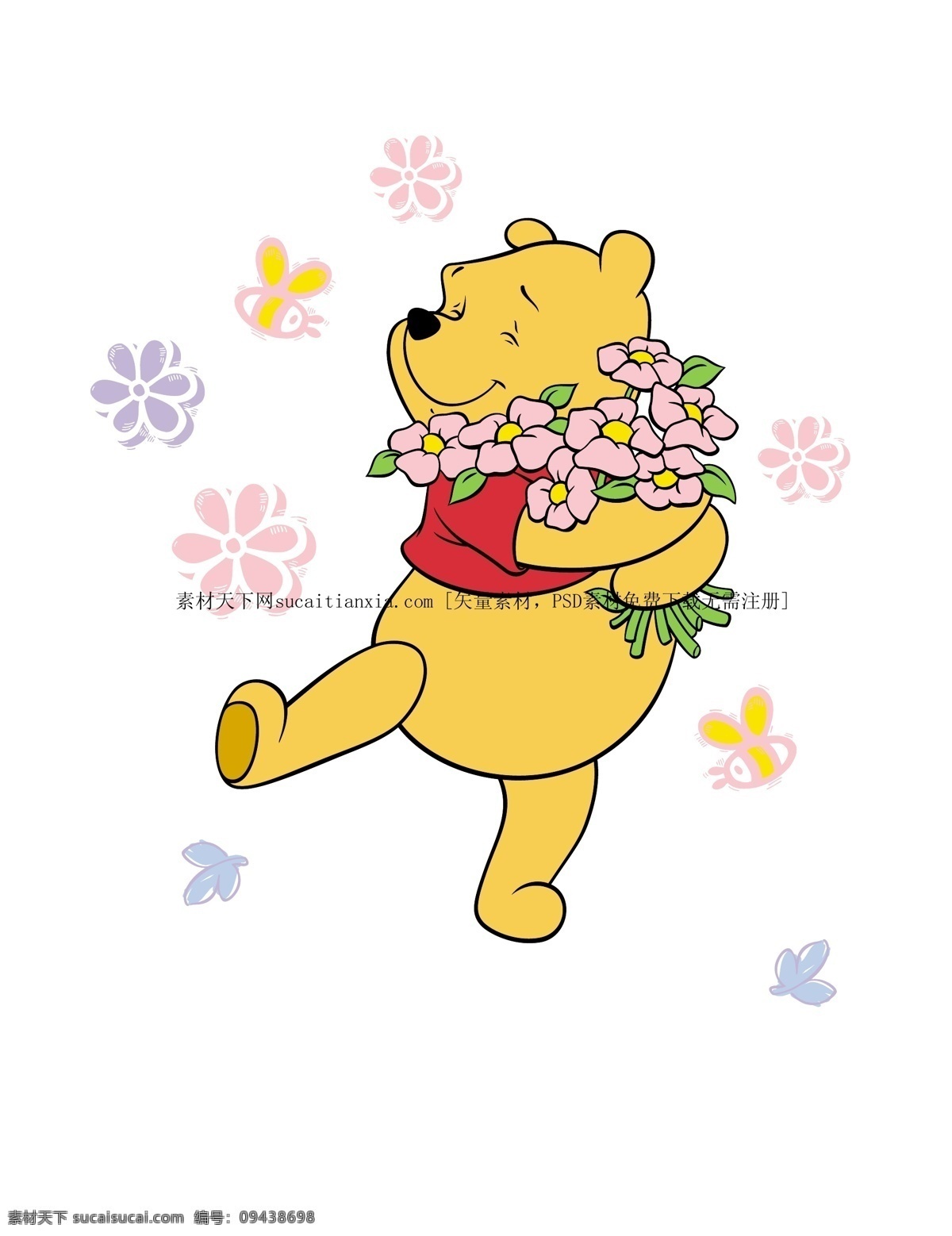 可爱的花熊 卡通 花朵 北极熊 可爱熊 卡通设计 矢量