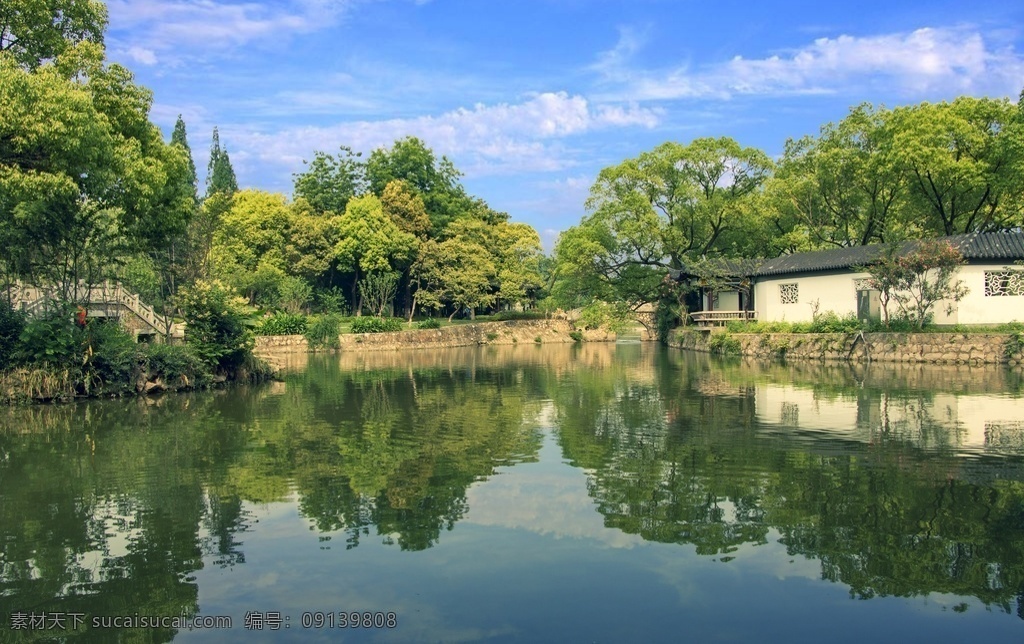 蓝天 水 树 云 旅游摄影 自然风景