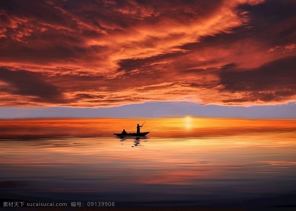 夕阳 下 船 日出 云彩 海 渐变 唯美 自然景观 自然风景