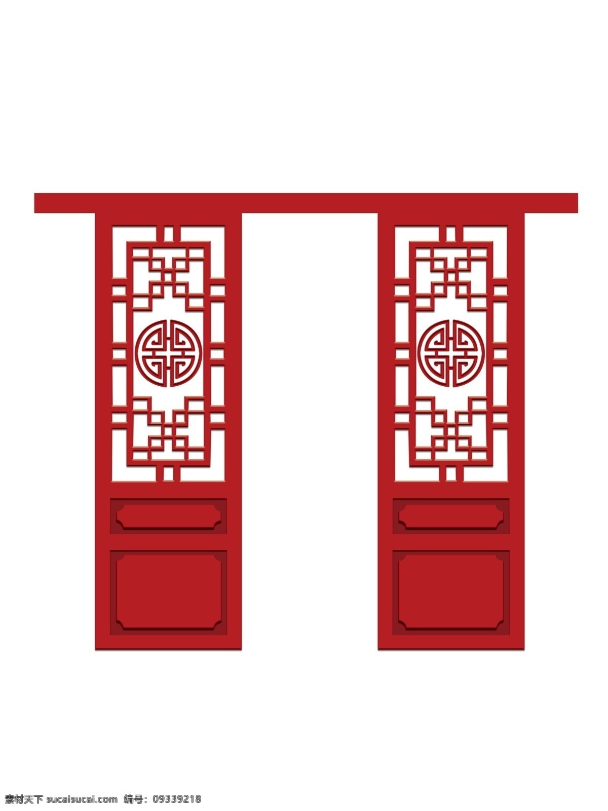 中式 门 素材图片 镂空 元素 红色 婚礼 复古 仿古 双开 中式门 复古门 分层