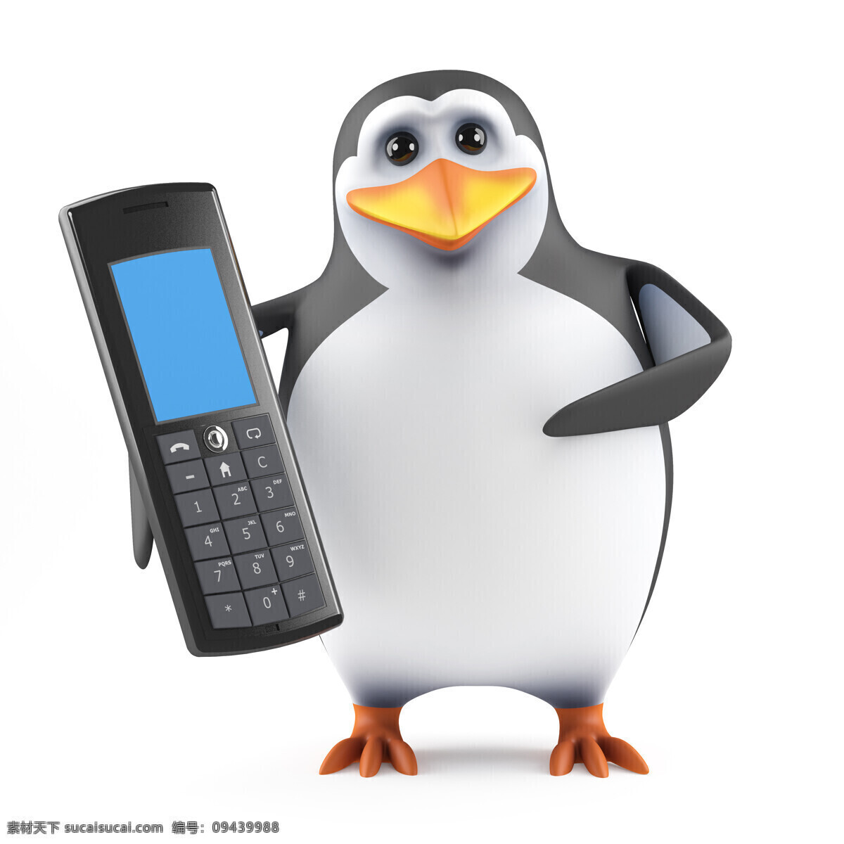 手机 企鹅 卡通企鹅 3d企鹅 卡通动物 3d动物 陆地动物 生物世界 白色