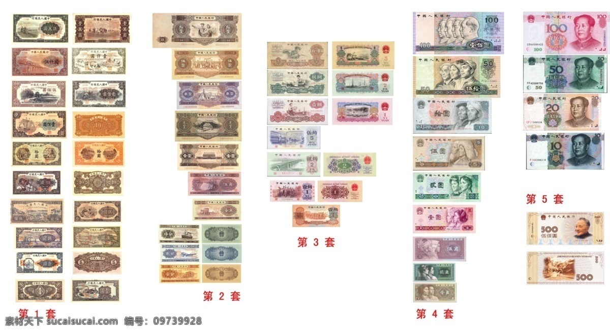 人民币 大全 人民币图片 样式 五套人民币 psd源文件