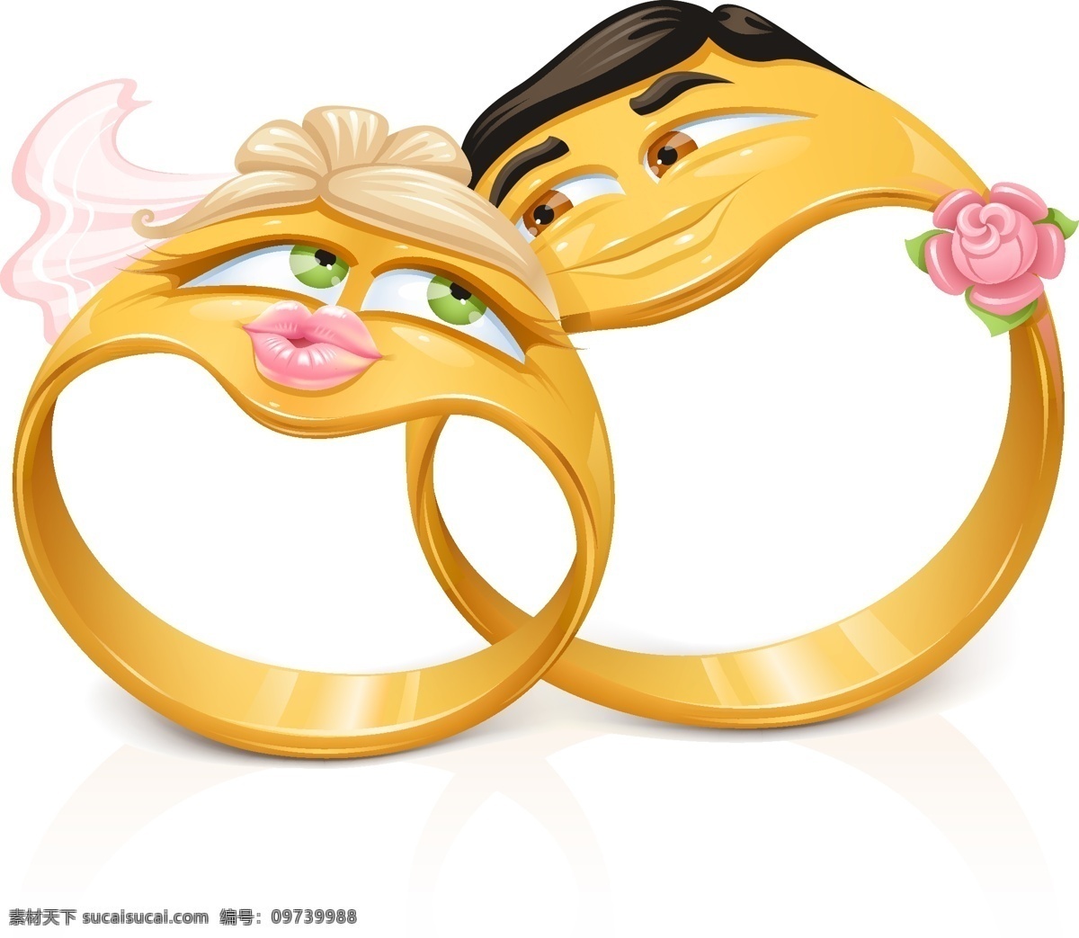 卡通 风格 戒指 矢量 结婚戒指 可爱 情侣戒指 矢量图 矢量人物