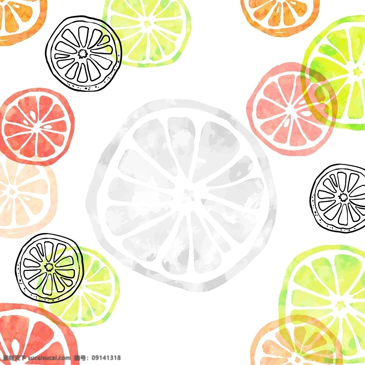 夏日 彩色 橙子 背景 海报 夏季 橙子剖面 彩色橙子 橙子背景 柠檬背景 夏季背景图片 夏季海报背景 白色