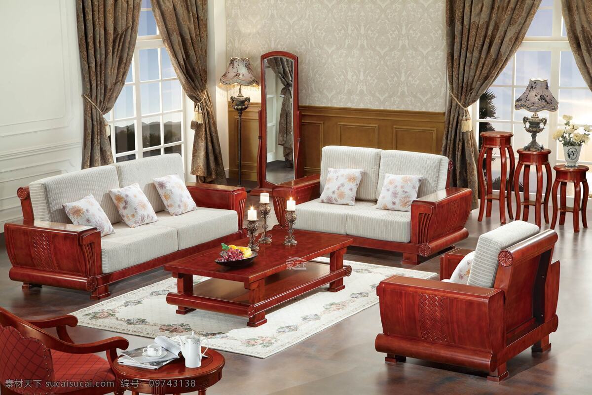 客厅 中式 参考 沙发 室内 桌椅 家居装饰素材 室内设计