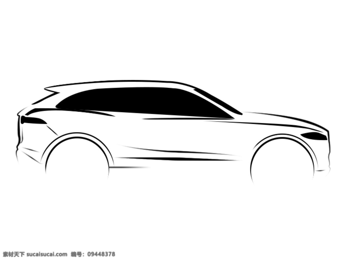 捷豹汽车图 捷豹f pace 素描简笔 分层