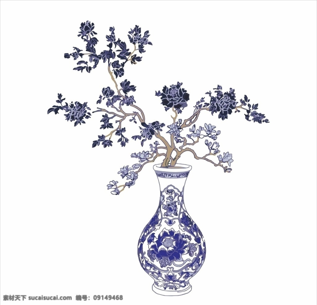 花瓶图片 花瓶 青花瓷 花 瓶 矢量花瓶 文化艺术 绘画书法