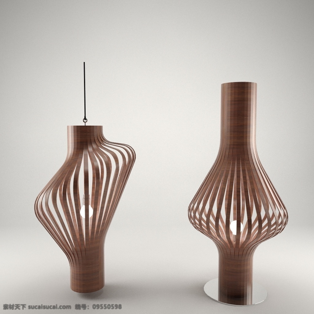 竹篾 造型 台灯 创意 3d 模型 模型素材 3d渲染