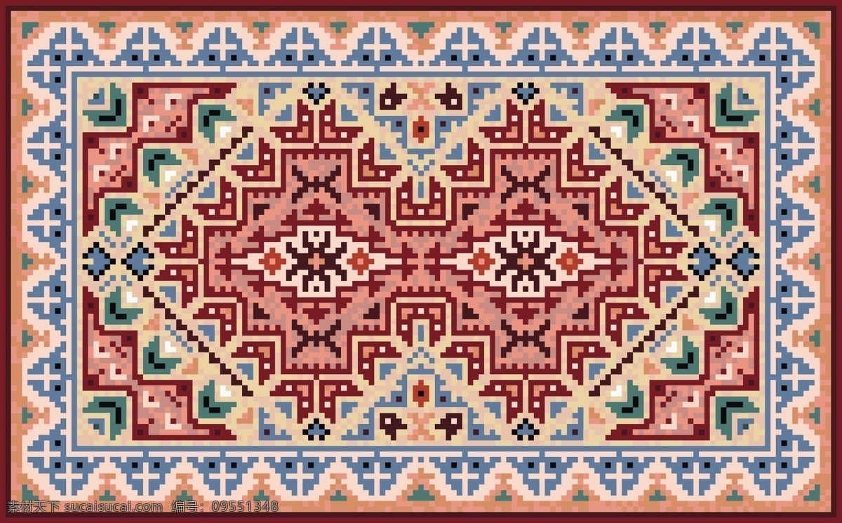 地毯图案 波西米亚 波西米亚地毯 印尼 巴东 异域风情 异域风 民族风 民族 精美印花 精美图案 印花 花样 绣样 绣花 颜色示意 绣样示意 针线 棉线 颜色