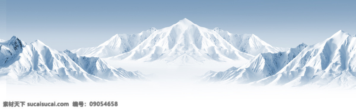 唯美 雪山 banner 背景 白色冬季