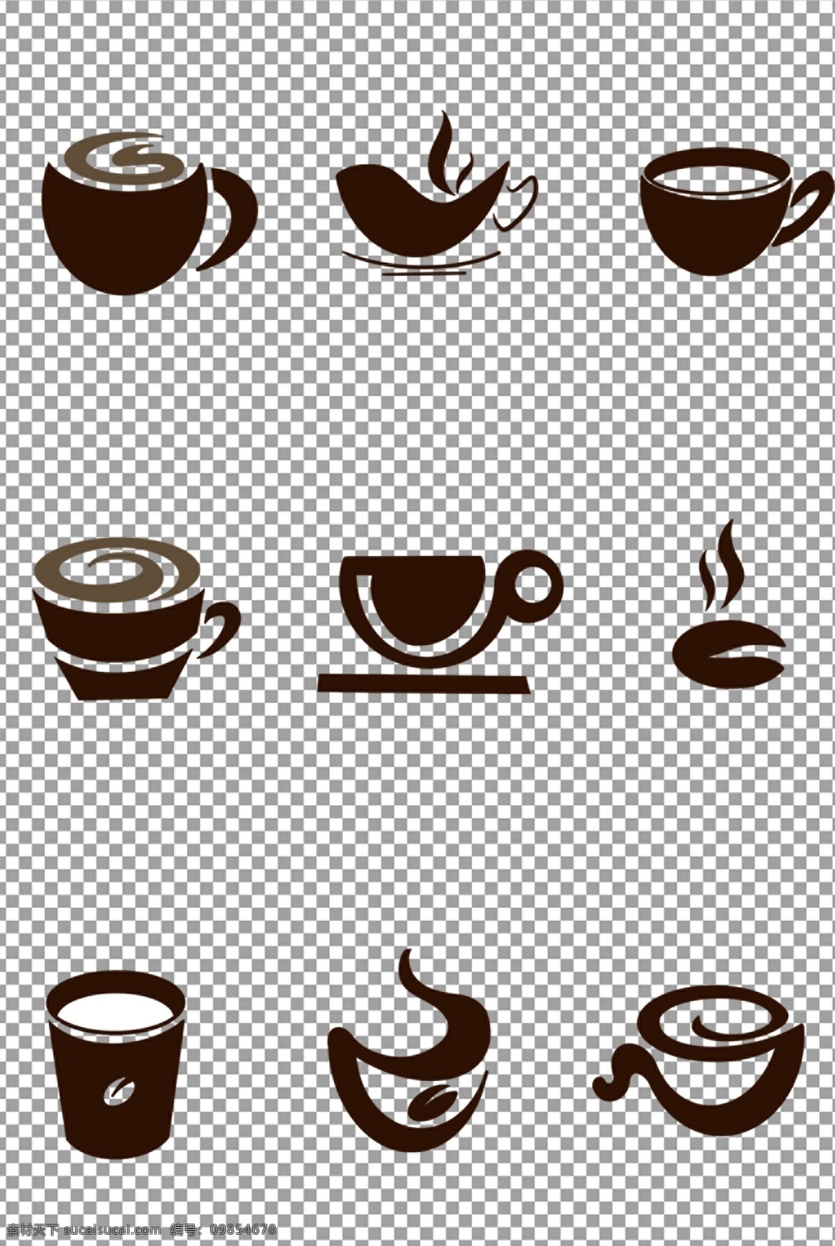 咖啡图标图片 咖啡 图标 手绘 卡通 免抠 无背景 免抠图 抠图 元素 透明 通道 png免抠图 分层