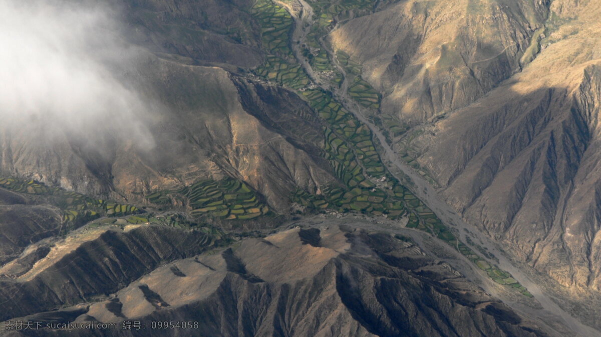 西藏 喜马拉雅山 鸟瞰 美丽 喜马拉雅山脉 山脉 山峰 山峦