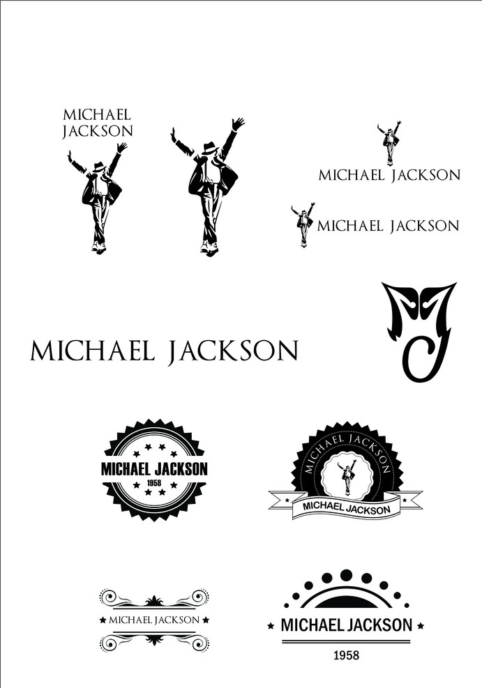 杰克逊 logo michael jacksom mj 标志 矢量标志 标志图标 企业