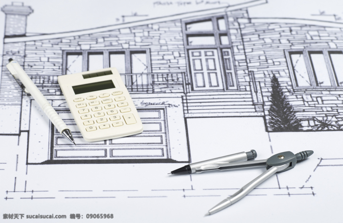建筑工程图纸 笔 计算器 圆规 建筑设计图 效果图 cad 设计图纸 文具 绘图 图纸 工程图 工程图纸 建筑图纸 建筑素材 绘画素材 其他类别 环境家居 白色