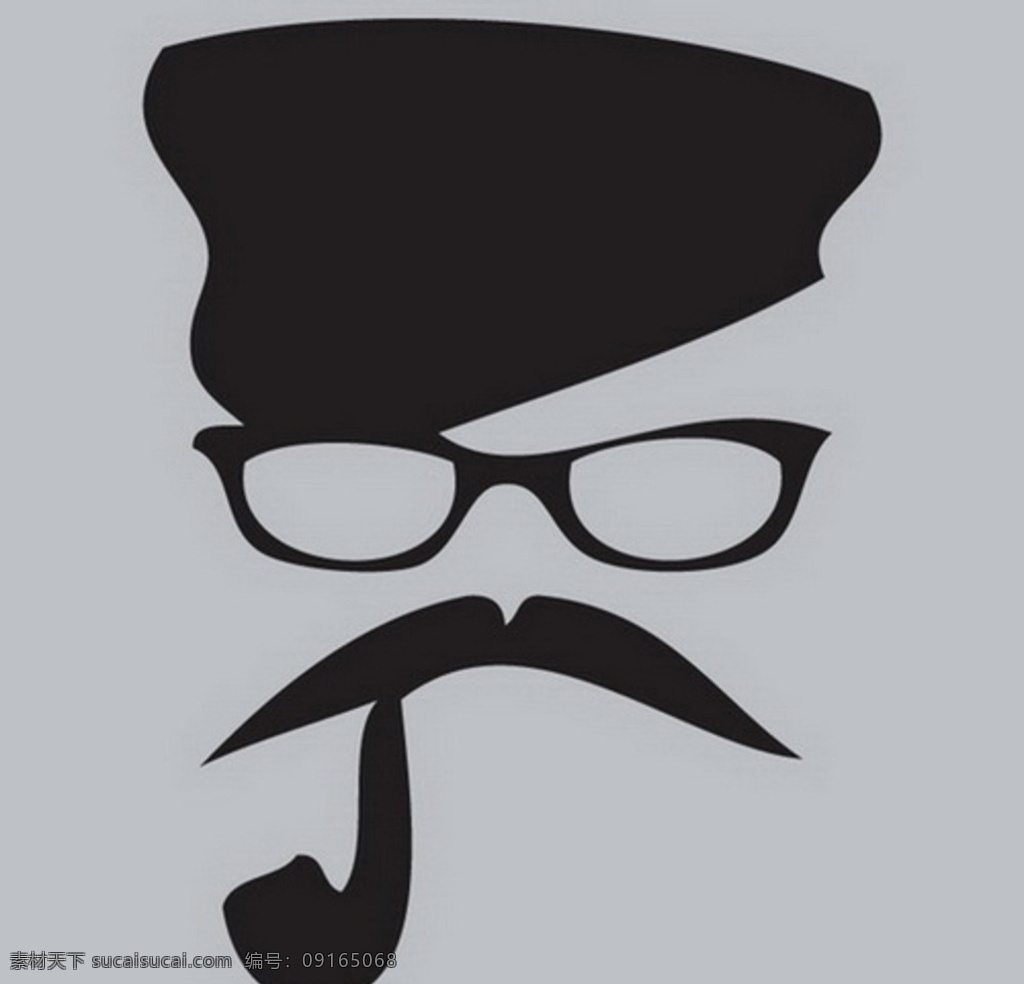 小胡子 胡子 卡通 矢量图 设计素材 帽子 眼镜 动漫动画