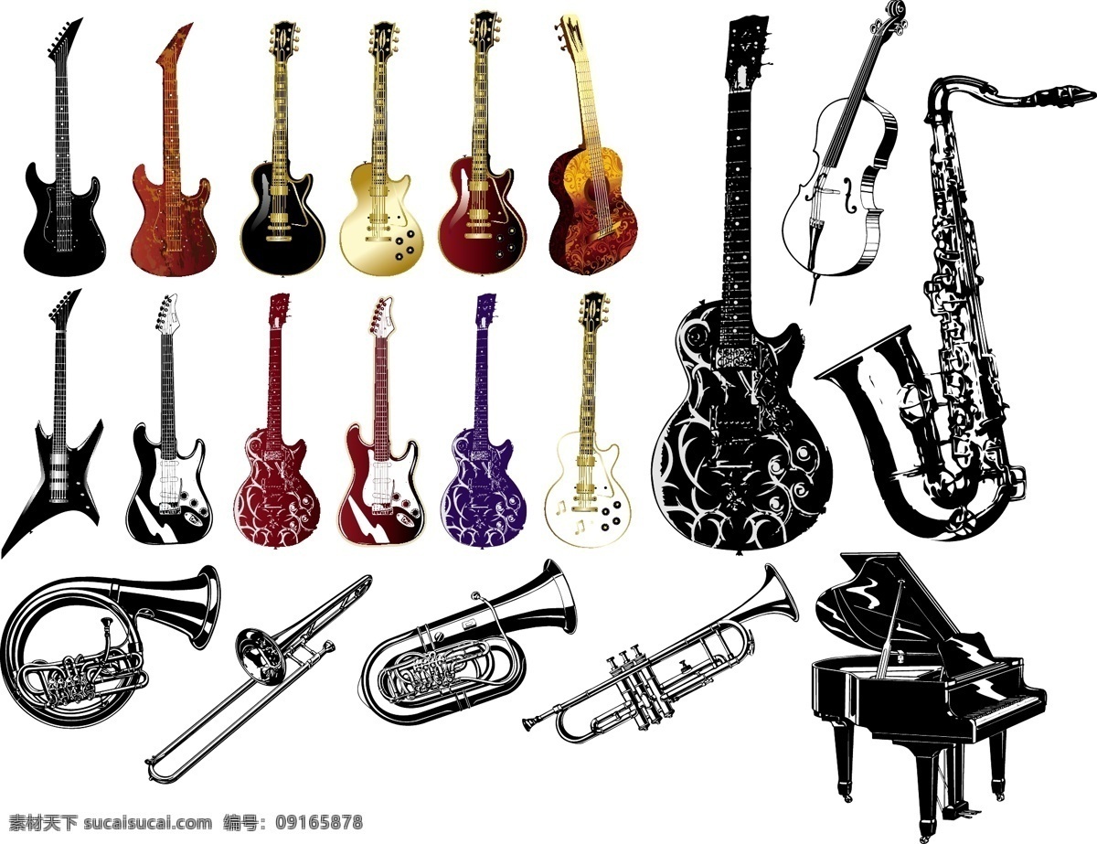 各种 乐器 eps格式 各种乐器 矢量 矢量图 其他矢量图