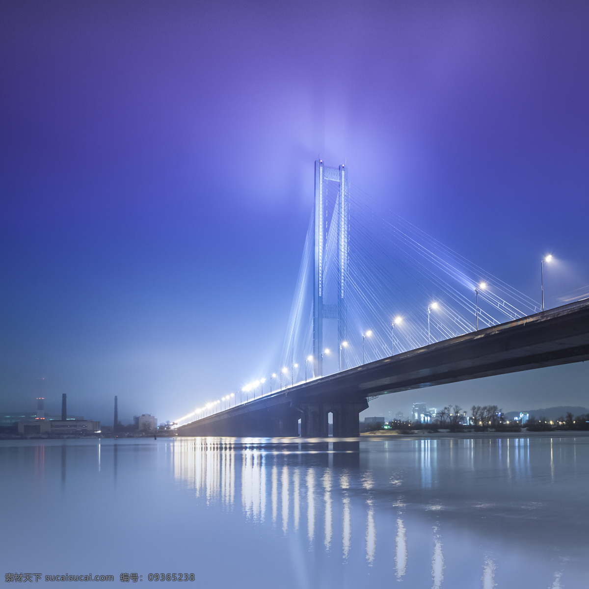 斜拉桥夜景 斜拉桥 大桥夜景 大桥风景 桥梁建筑 美丽大桥风景 建筑设计 环境家居 蓝色