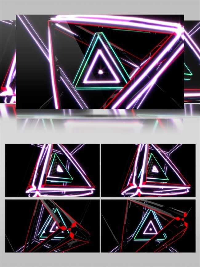 紫色 激光 三角 动态 视频 光束 红色 视觉享受 手机壁纸 光斑散射