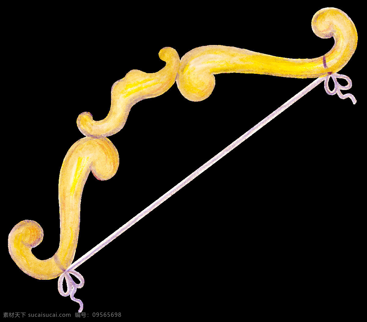 黄色 弓箭 透明 装饰 图案 设计素材 png元素