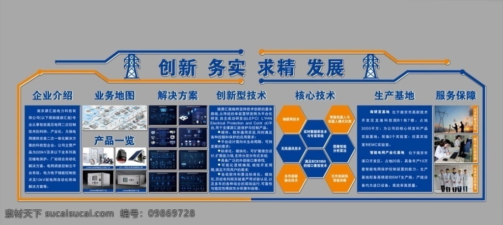 电力 公司 企业形象 墙 形象墙 展板 企业形象墙 蓝色 展板模板