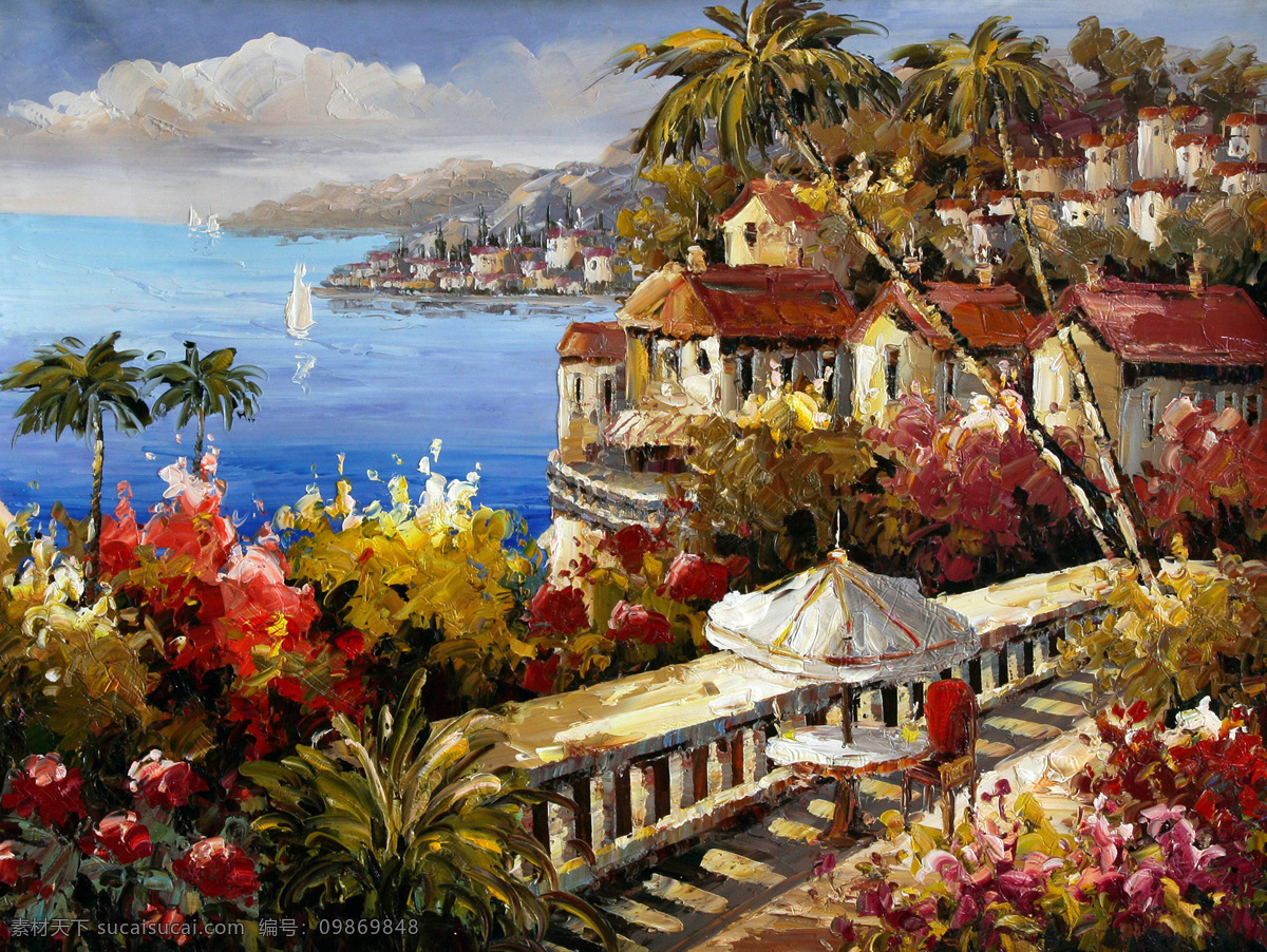 船 房屋 风景 海 绘画书法 欧美油画 手绘油画 欧式 地中海 油画 椰树 威尼斯风景 油画风景 刀画风景 印象风景 装饰画 无框画 油画系列 文化艺术 装饰素材