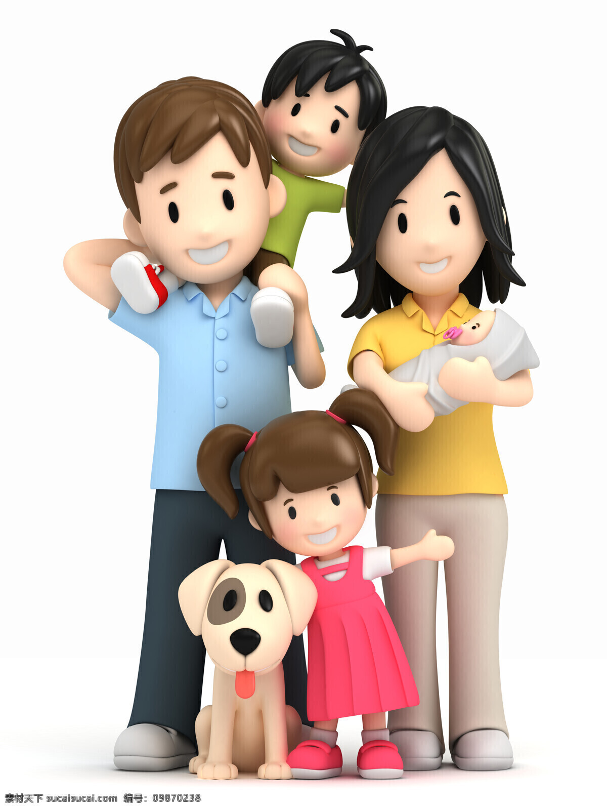 幸福 家庭 3d 3d设计 创意 家人 开心 快乐 小人 3d模型素材 其他3d模型