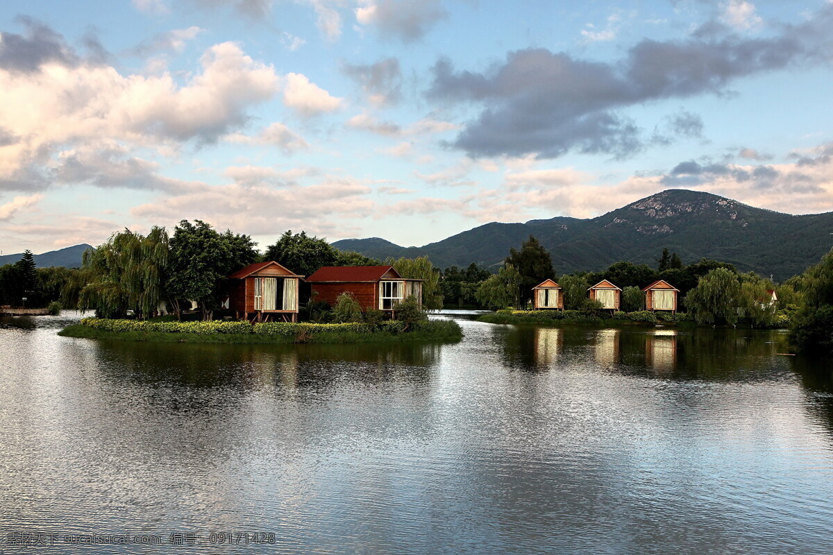 岛屿别墅 天生农庄 天生海水温泉 岛屿 别墅 湖面 木屋 法水风情 旅游摄影 国内旅游