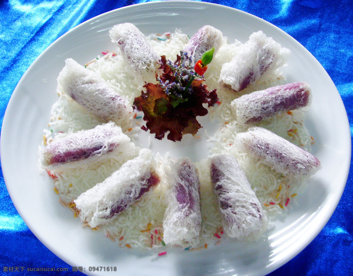 日式紫薯卷 传统美食 餐饮美食