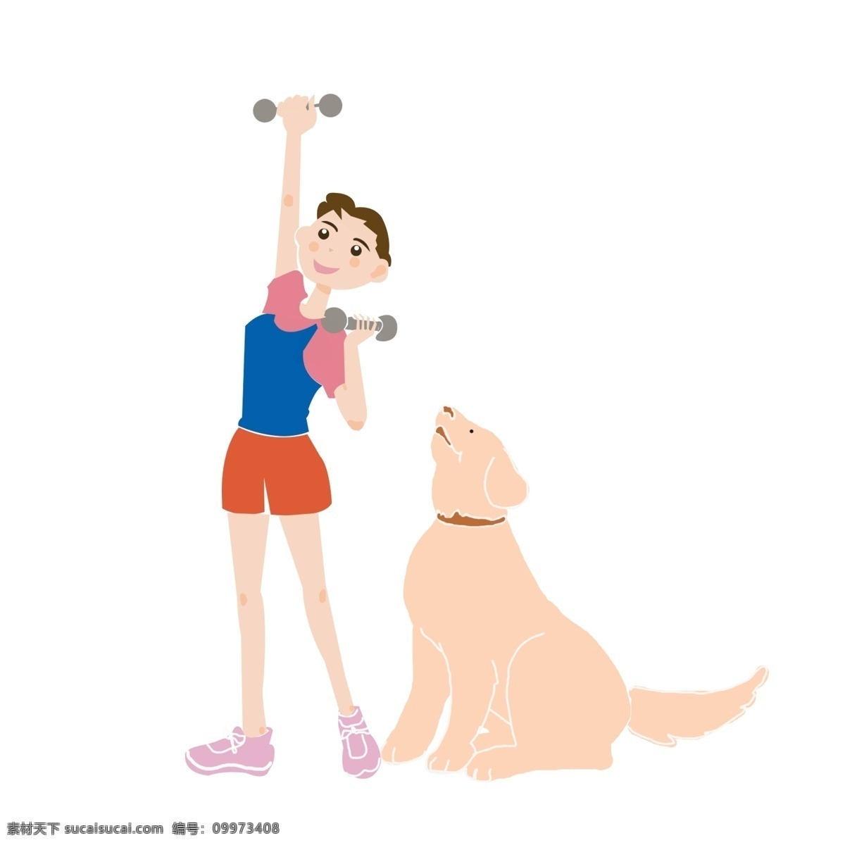 创意 插画 健身 女孩 元素 卡通运动 狗狗 健身房 运动器材 可爱健身 矢量健身 唯美健身 插画健身 健身男孩 运动 免扣运动人物