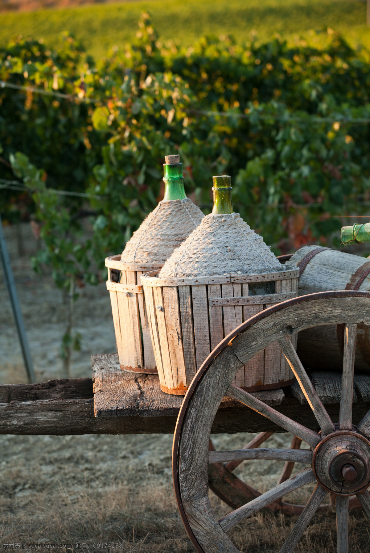 葡萄园 风景摄影 手推车 木桶 红酒 葡萄酒 酿酒 建筑设计 环境家居