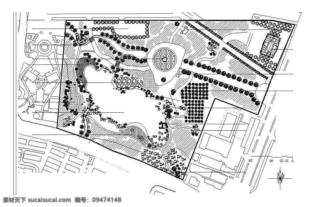 公园 规划 景观设计 施工图 园林 绿化 cad 平面图