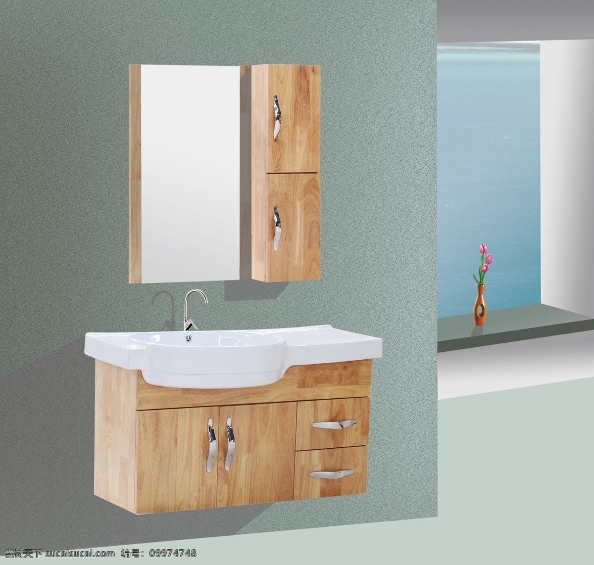 分层 窗台 湖 湖水 花瓶 镜子 墙壁 水龙头 卫浴装饰 卫浴 卫浴柜 卫浴洁具 卫浴盆 卫浴橱 卫浴镜 源文件 装饰素材 室内设计