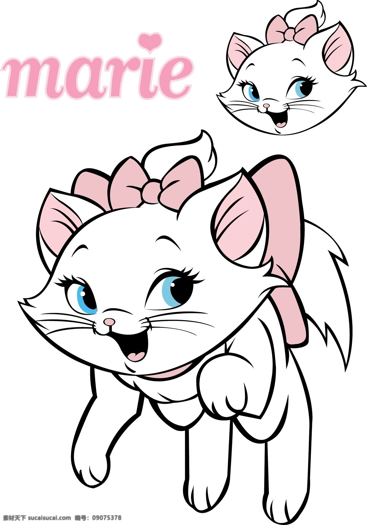 玛莉猫 格式 迪斯尼 中 的卡 通 人物 生物世界 家禽家畜 矢量图库