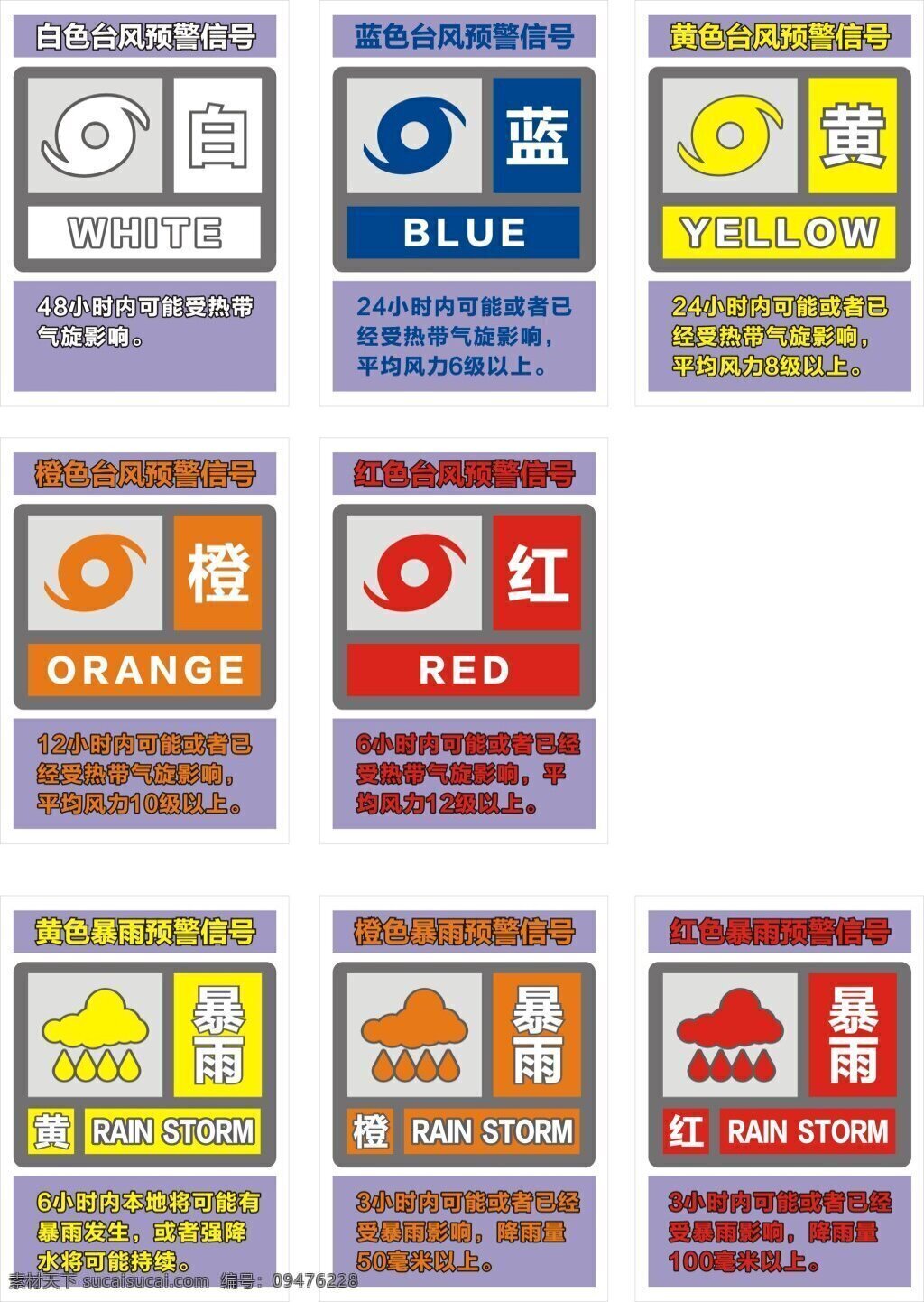 天气预警 天气预报 恶劣天气预警 白色