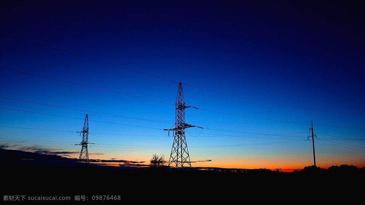 电网 电线杆 电线 风景 电力风景 蓝色电力背景