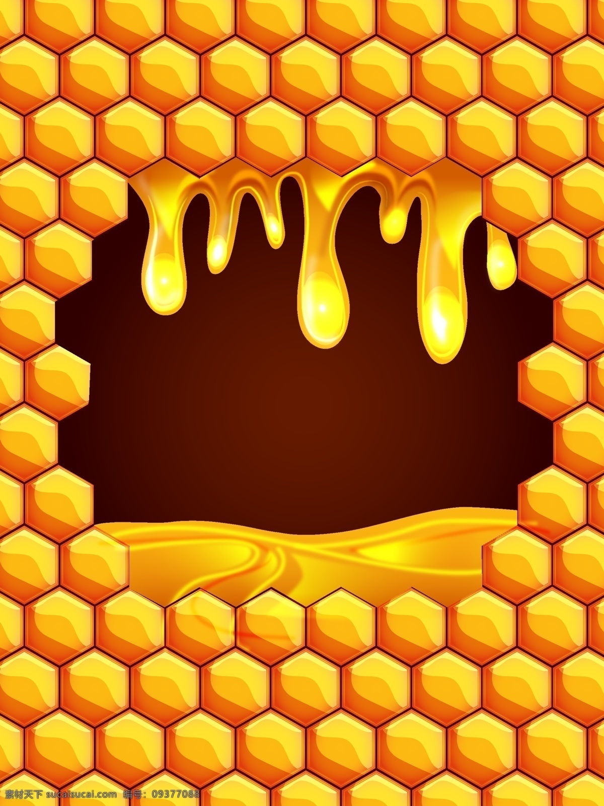 矢量 质感 蜂蜜 蜂巢 背景 金色 美食