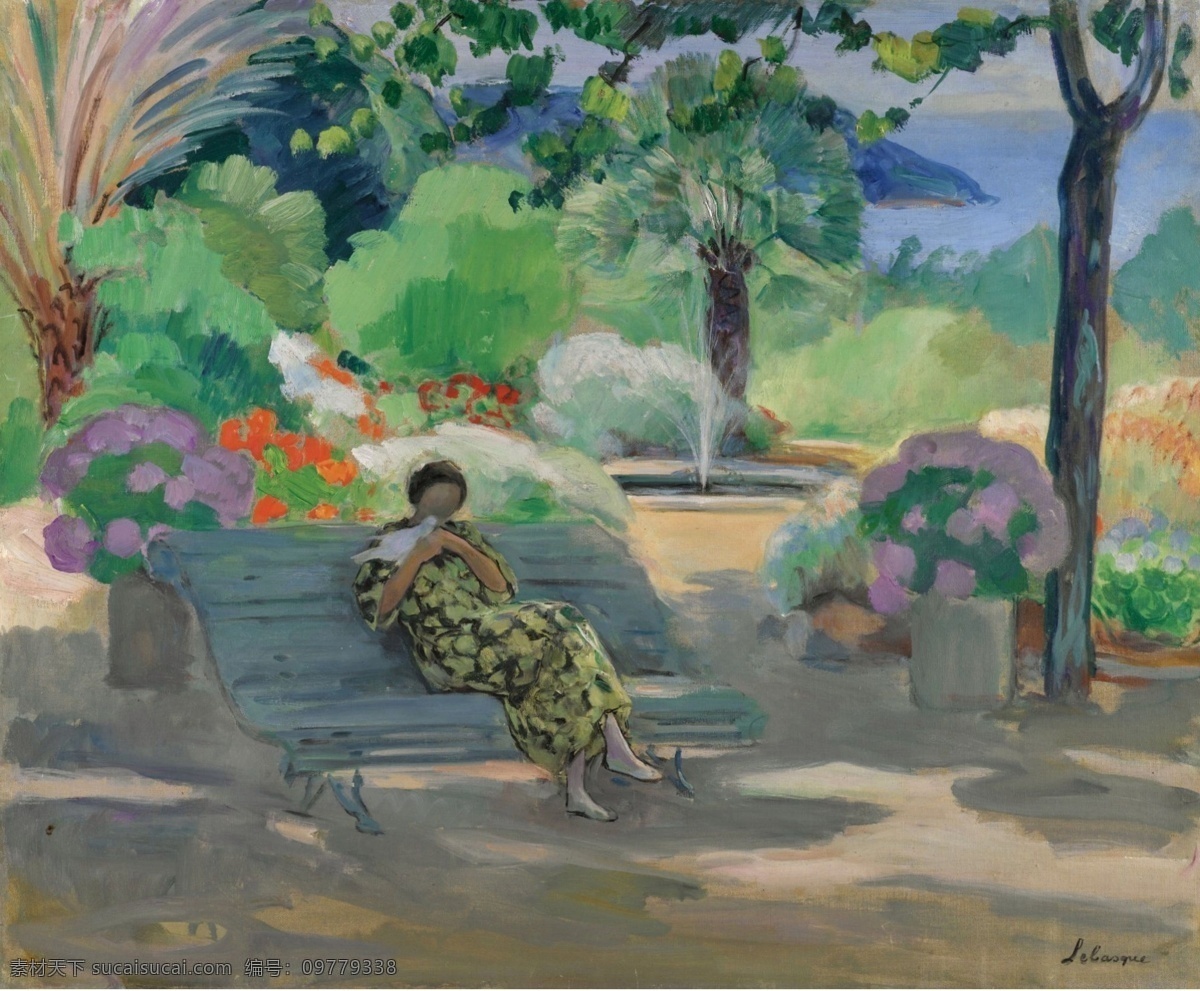 1923 大师 画家 风景画 静物 油画 建筑 装饰画 dove with woman young lebasque henri 人物 高清 西方 国外 现代 家居装饰素材