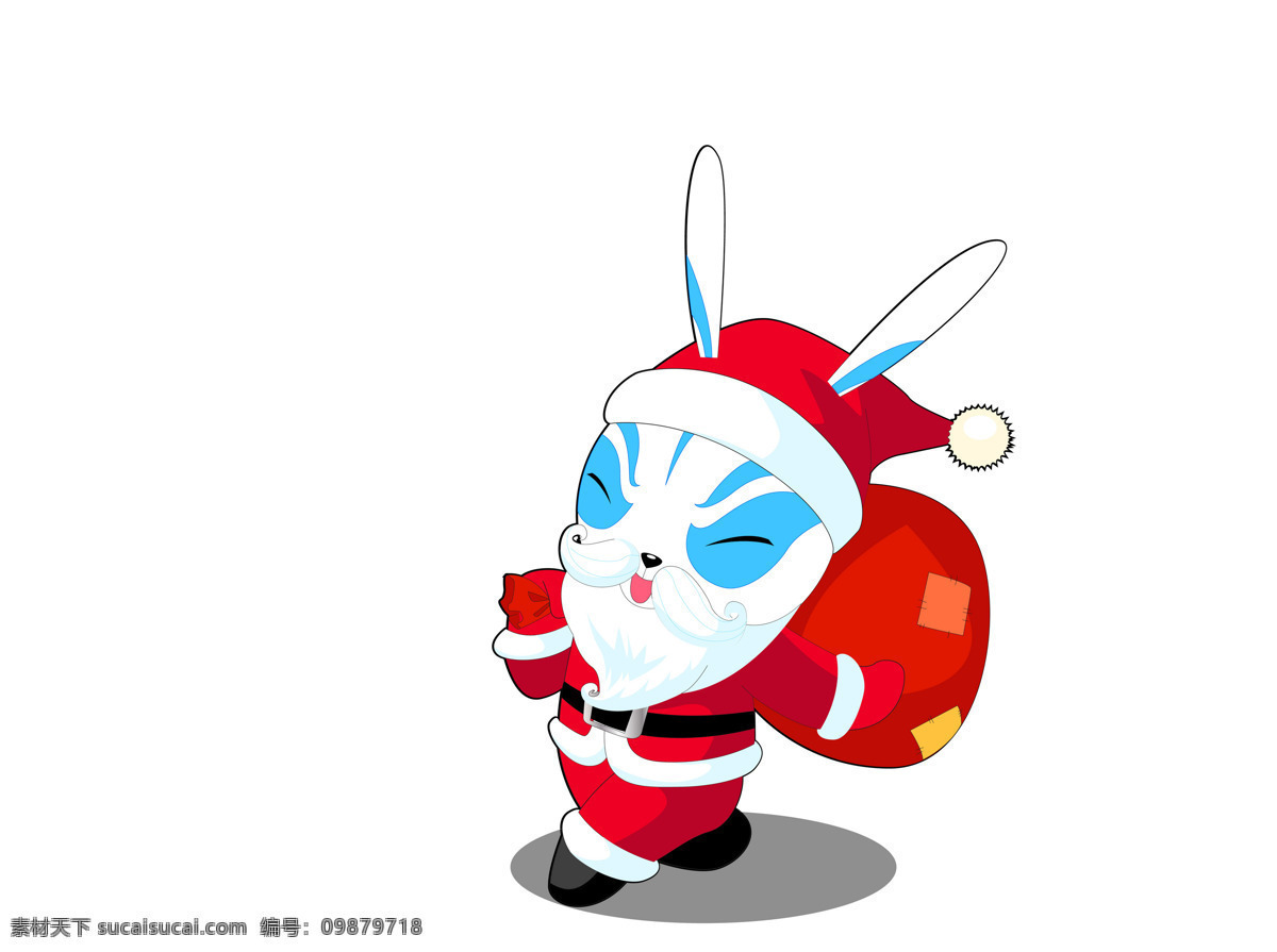 插画 动漫动画 动物 京剧 卡通 卡通兔 可爱 漫画 兔 设计素材 模板下载 小动物 兔子 京戏 圣诞 圣诞老人 插画集
