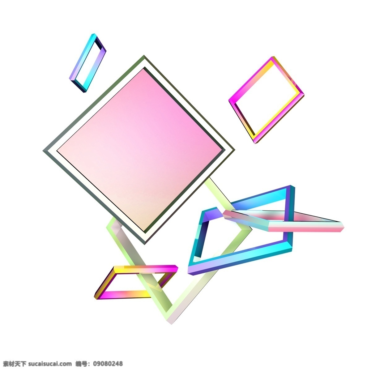 蒸汽 波 风格 立体几何 蒸汽波 方框