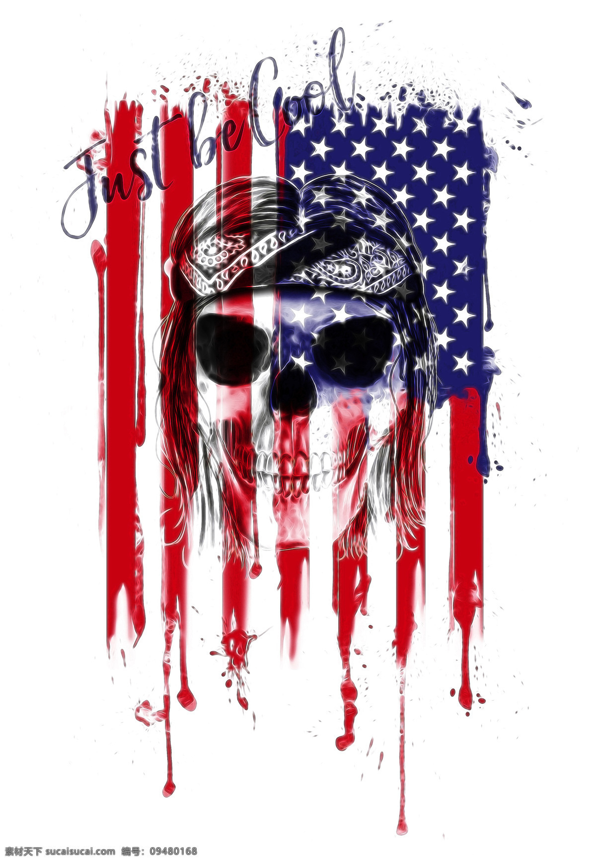 美国 国旗 骷髅 头 美国国旗 骷髅头 国旗上的骷髅 梦幻艺术 文化艺术