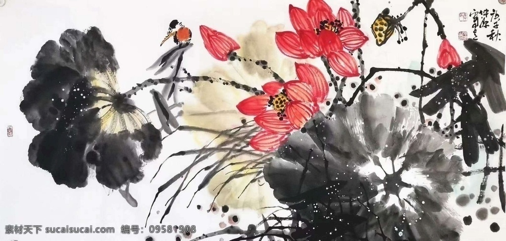 荷花国画图片 荷花 国画 菏露清香国画 大厅国画 办公室国画 文化艺术 绘画书法