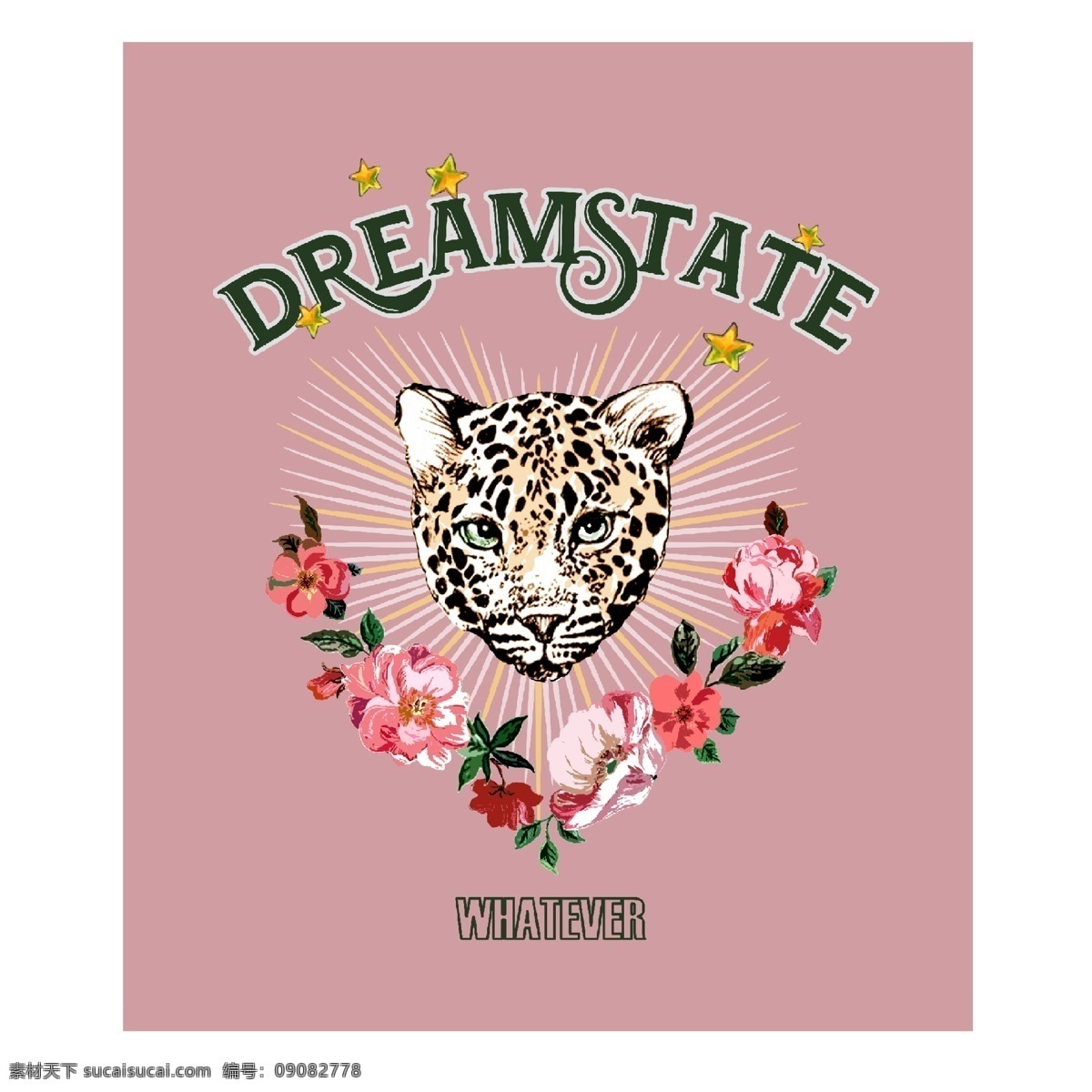 豹子 动物 t 恤 印花 图案 t恤图案 潮牌 卡通 字母 花卉 爱心 发光 星星