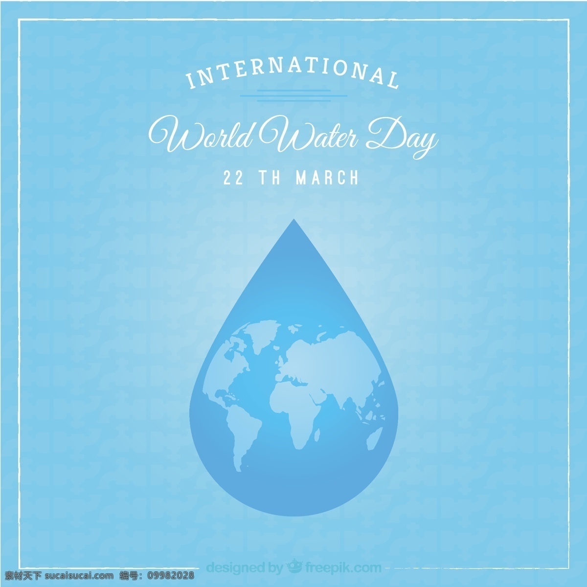国际 世界 水日 背景 水的世界 自然 蓝色的背景 蓝色的水下降 下降 生态 环境 插图 自然背景 天 效益意识 保护世界 青色 天蓝色