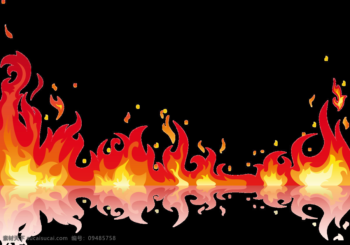 卡通 手绘 红色 火焰 插画 元素 png元素 海报 免抠元素 透明元素 中国风