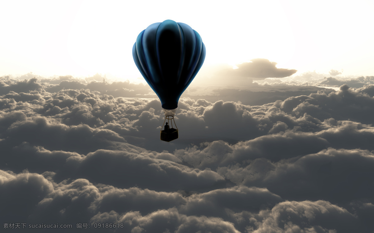 云层 上 热气球 绚丽 彩色 其他类别 生活百科 观赏工具