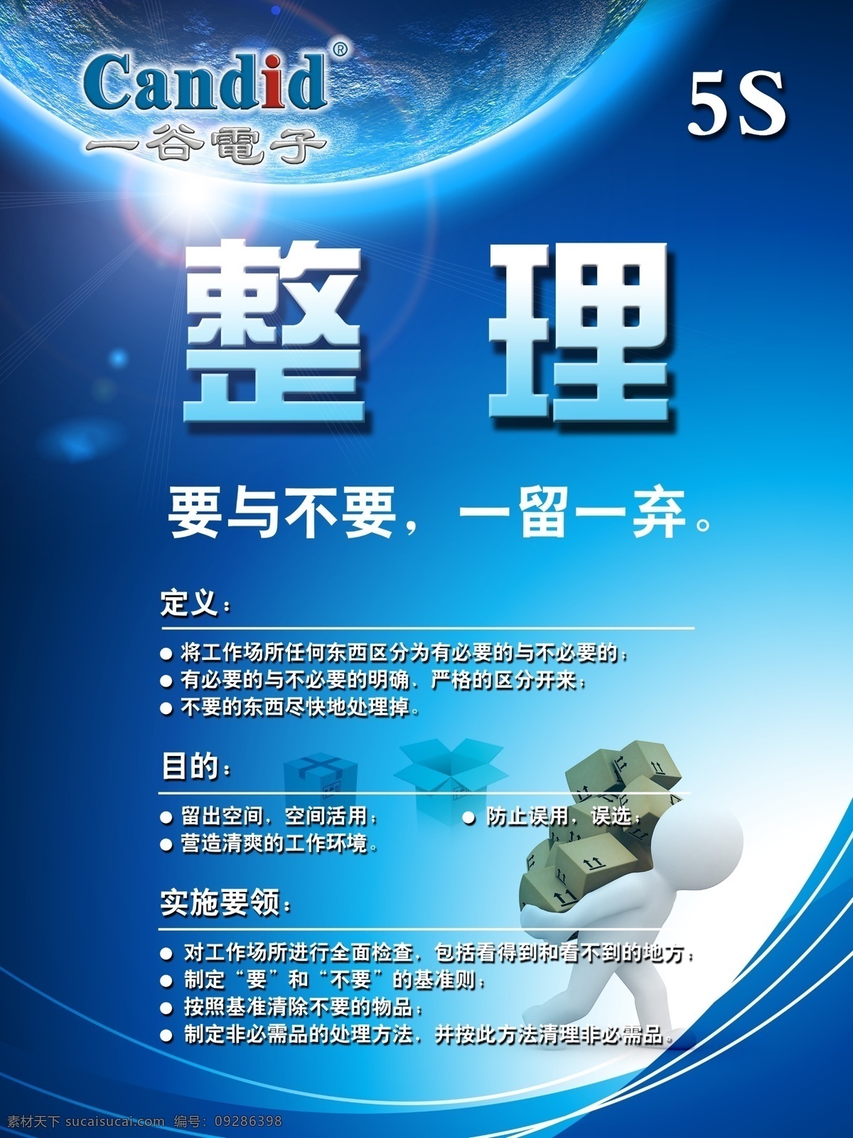 5s 整理 工厂标语 整顿 宣传标语 3d小人 线条 地球 科技背景 广告设计模板 源文件 名片卡片
